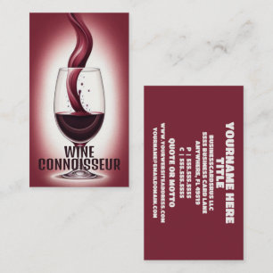 Elegante Wine Connoisseur Visitenkarte