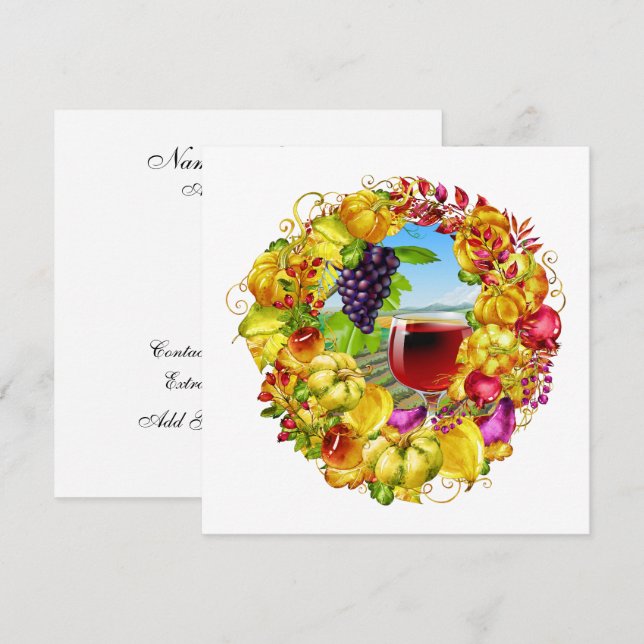 Elegante Wine Fall Season Harvest Einladung (Vorne/Hinten)