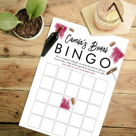 Elegante Wine Lovers Bingo Game Card