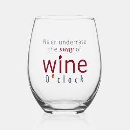 Elegante "Wine O'clock" Weinkultur und Erde Weinglas Ohne Stiel