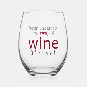 Elegante "Wine O'clock" Weinkultur und Erde Weinglas Ohne Stiel