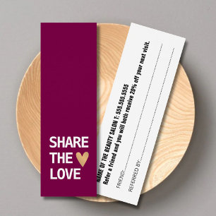 Elegante Wine Red White Gold Herd Empfehlungskarte