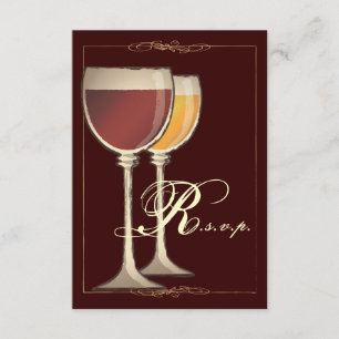 Elegante Wine Themed Party UAWG Response Card RSVP Karte