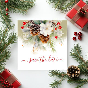 Elegante Winter Ash Evergreen Baby Shower Save The Date