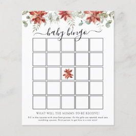 Elegante Winter Baby Shower Bingo Game Card