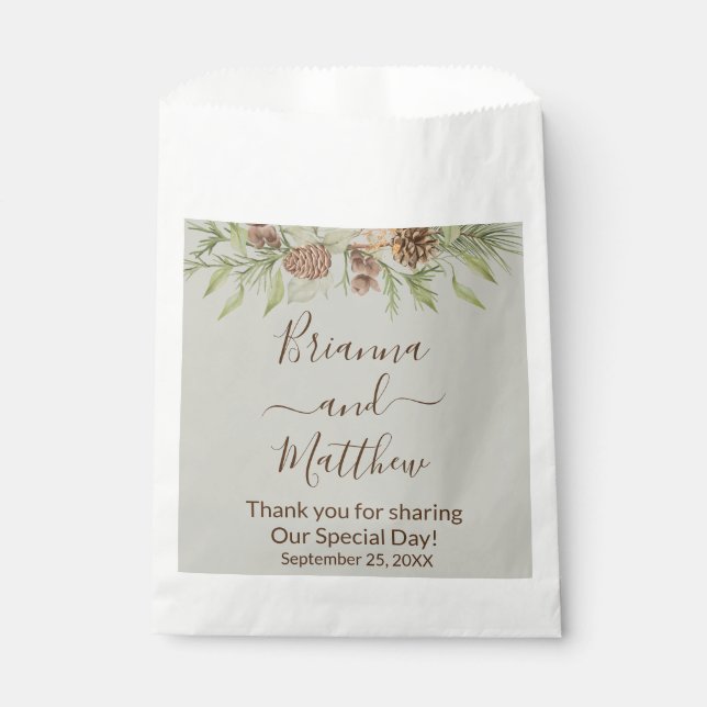 Elegante Winter Beige Gastgeschenk Hochzeit Bag Geschenktütchen (Vorderseite)