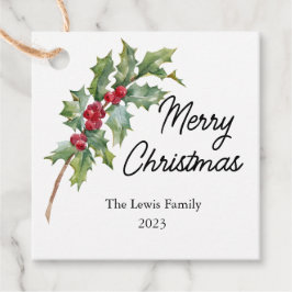 Elegante Winter Berries Urlaubsparty Geschenkanhänger