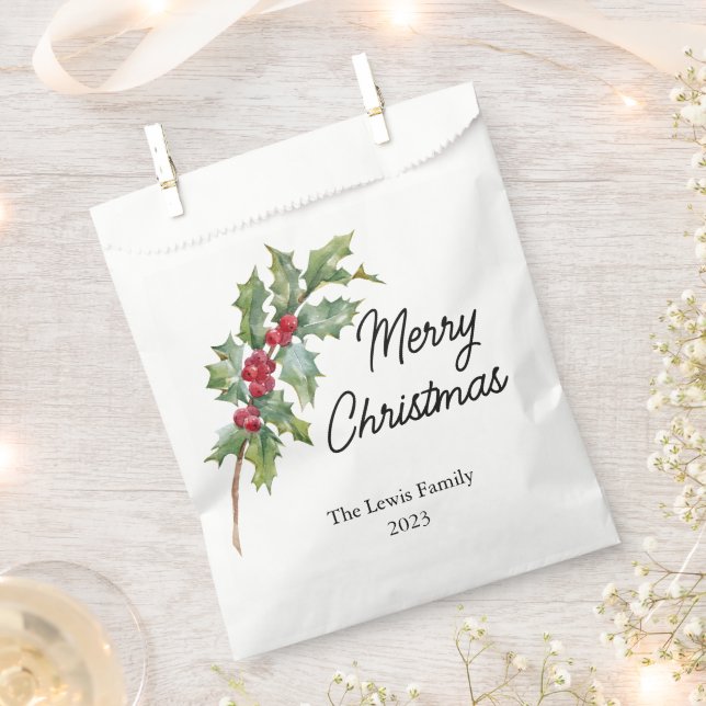 Elegante Winter Berries Urlaubsparty Geschenktütchen (Ausgeschnitten)