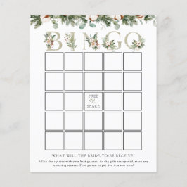 Elegante Winter Brautparty Bingo Game Card