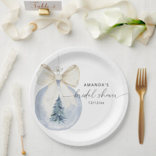 Elegante Winter-Brautparty Pappteller