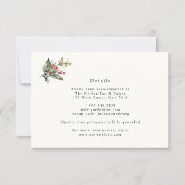 Elegante Winter Floral and Greenery Details Card Einladung