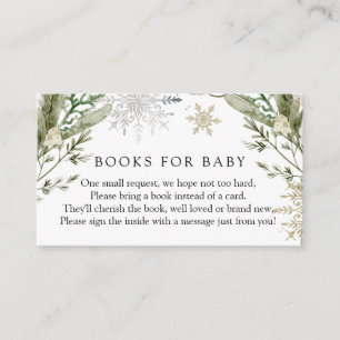 Elegante Winter Floral Books für Babyanfrage Begleitkarte