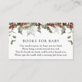 Elegante Winter Floral Books für Babyanfrage Begleitkarte