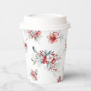 Elegante Winter Floral Botanical Baby Dusche Pappbecher