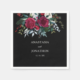 Elegante Winter Floral Christmas Serviette