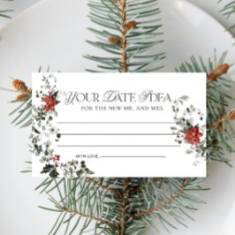Elegante Winter Floral Date Night Begleitkarte