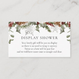 Elegante Winter Floral Display Dusch Einsteckkarte Begleitkarte