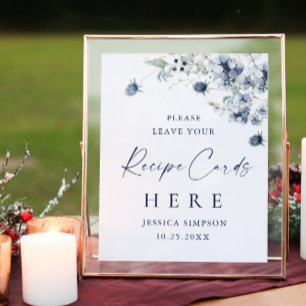 Elegante Winter Foliage Recipe Cards Hier Poster