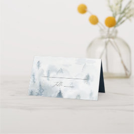 Elegante Winter Forest Wedding Platzkarte