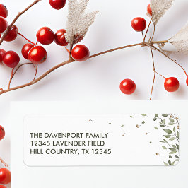 Elegante Winter Greenery Rücksendeadresse