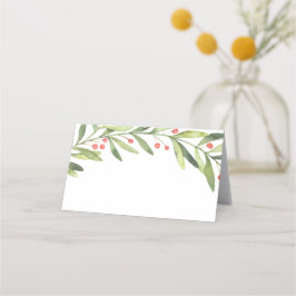 Elegante Winter Holly Weihnachts-Dinner Platzkarte