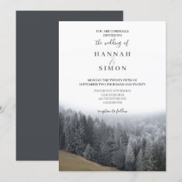 Elegante Winter Mountain Pines Hochzeit Einladung