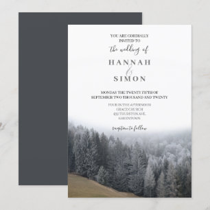 Elegante Winter Mountain Pines Hochzeit Einladung