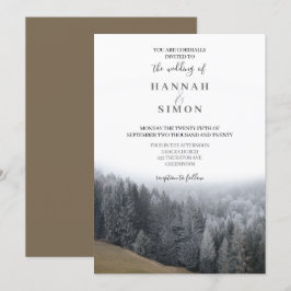 Elegante Winter Mountain Pines Hochzeit Einladung