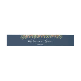 Elegante Winter Navy Blue Wedding Einladungsbanderole