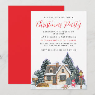 Elegante Winter-Nostalgie Vintage-Christmasparty Einladung