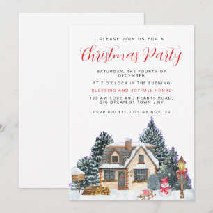 Elegante Winter-Nostalgie Vintage-Christmasparty Einladung