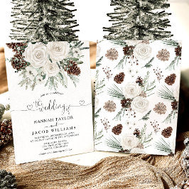 Elegante Winter Pine Wedding Einladung