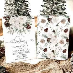 Elegante Winter Pine Wedding Einladung