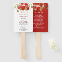 Elegante Winter-Rote Rosen und Grüne Hochzeit | Fächer