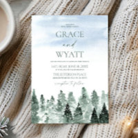 Elegante Winter-Schnee-Grüne-Tannen-Hochzeit