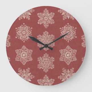 Elegante Winter-Schneeflocken - Ausgezeichnetes We Große Wanduhr