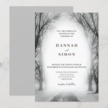 Elegante Winter Silver Snow Hochzeit Einladung