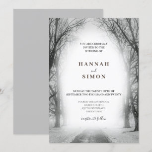 Elegante Winter Silver Snow Hochzeit Einladung