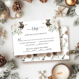 Elegante Winter Wedding RSVP Card