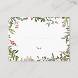 Elegante Winter Wildblume Berry Wedding Escort Platzkarte