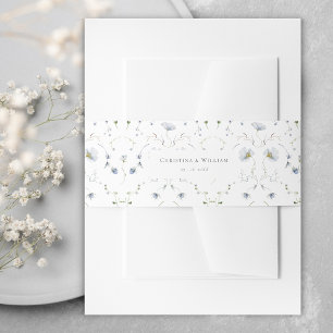 Elegante Winter-Wildblumen Hochzeit Einladungsbanderole