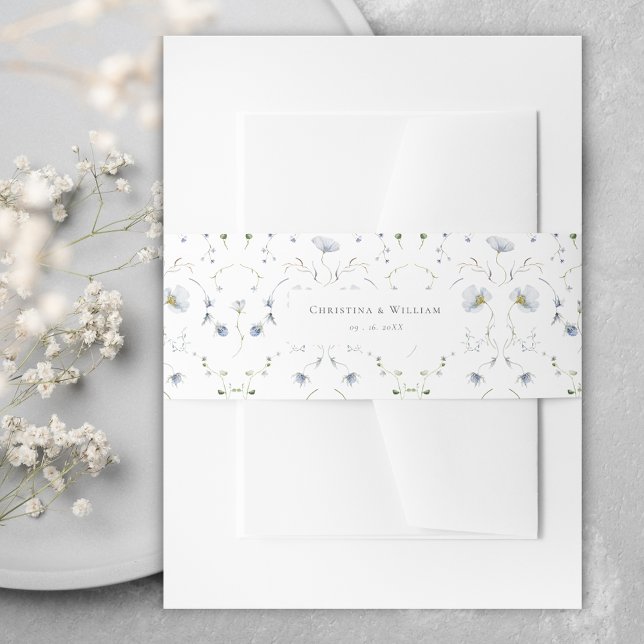 Elegante Winter-Wildblumen Hochzeit Einladungsbanderole (Von Creator hochgeladen)
