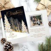 Elegante Winter Wonderland Familie Weihnachtskarte