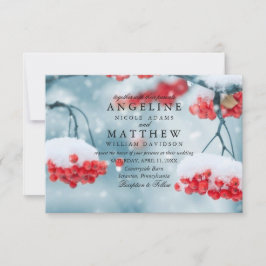 Elegante Winter Wonderland Schneeflocken Hochzeit Einladung
