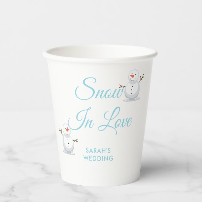 Elegante Winter Wonderland Schneeflocken Pappbecher (Vorderseite)