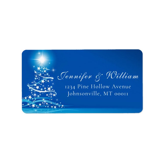 Elegante Winter Wonderland Sparkle Wedding Adressaufkleber (Vorne)