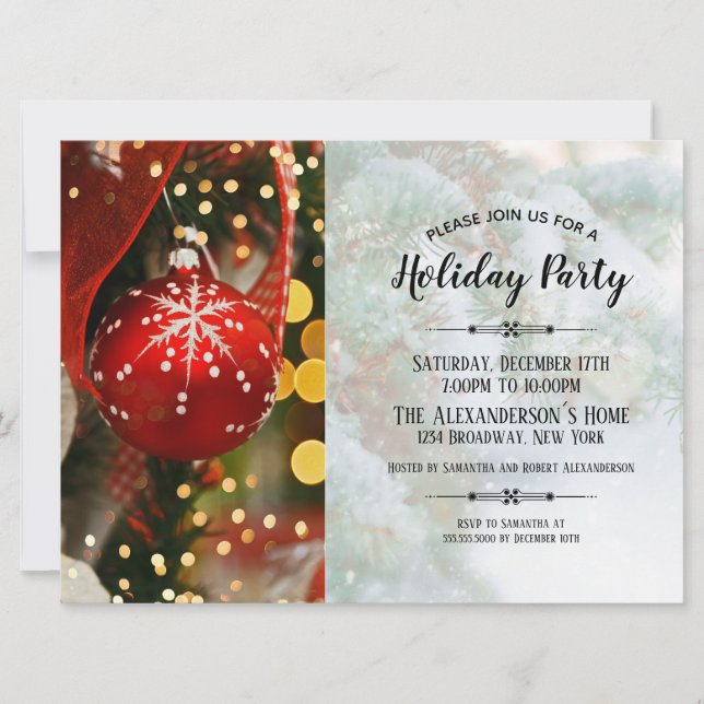 Elegante Winter Wonderland Weihnachten Einladung (Vorderseite)