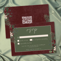 Elegante Winterbeeren & Kiefer Burgunder Hochzeit