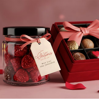 Elegante Winterfrohe Weihnachten Geschenkanhänger