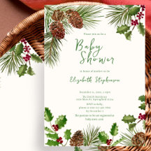Elegante Wintergrün-Babyshower